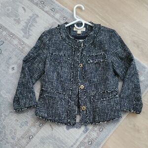Michael Kors Women's Tweed Fringe Jacket Sz2